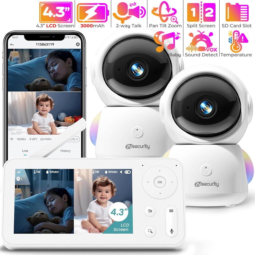 Home Cinema Wireless - 2K babyfoon met 2 camera's en